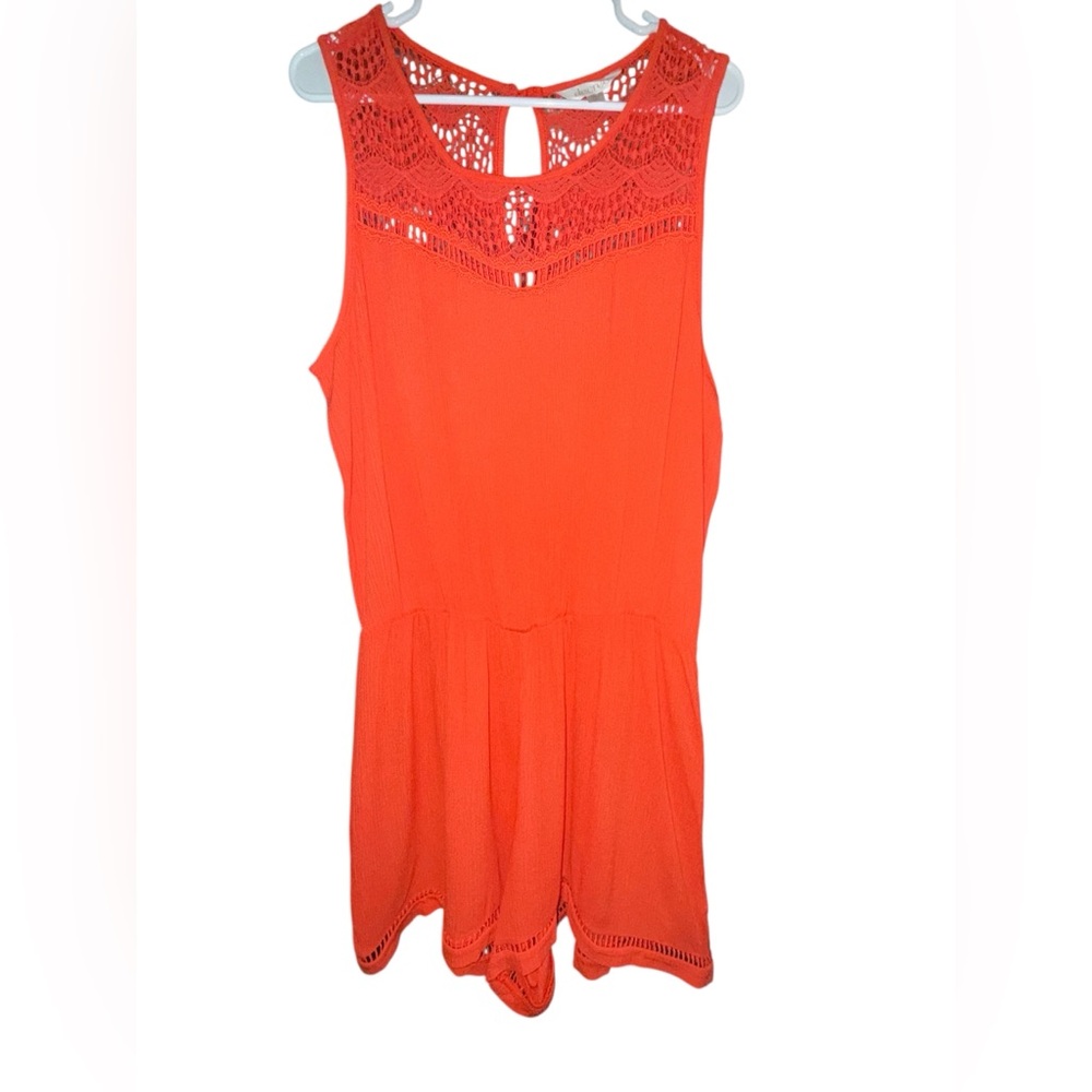 Decree Coral Shorts Romper With Lace, Size XL, NWT
